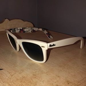 RARE white ray ban sunglasses